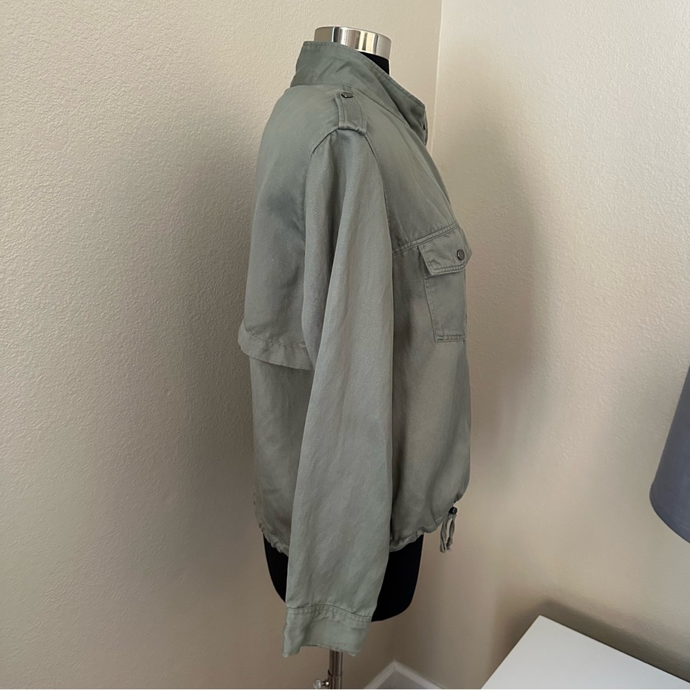 Rails Collins Jacket Linen Blend Sage Military Mo… - image 7